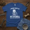 I Work Hard So My Pitbull Can Live A Better Life t-shirt design with a white pitbull graphic and bold