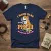 T-shirt design featuring text "I Work Hard so my Pitbull can LIVE THE GOOD LIFE" with a pitbull illustration and