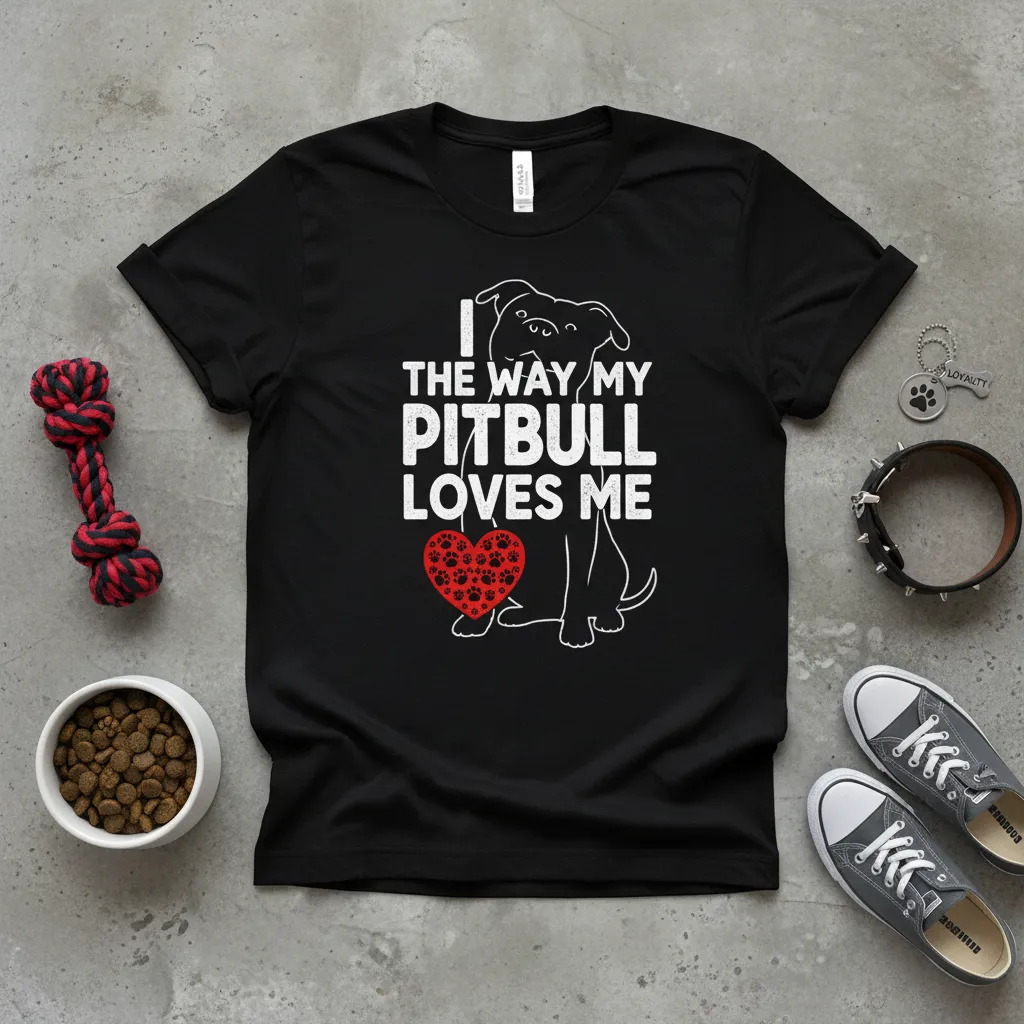 I the Way My Pitbull Loves Me T-Shirt Dog Lover Gift
