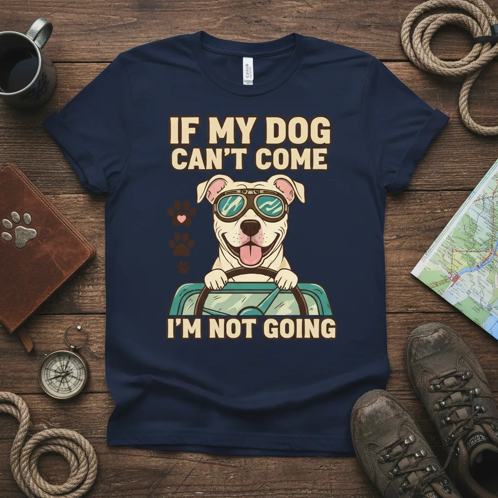 If My Dog Can’t Come I’m Not Going T-Shirt Dog Lover Gift