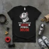 T-shirt with "I'm Not Like a Regular Mom Pitbull Mom" text and a pitbull graphic, designed for pitbull moms