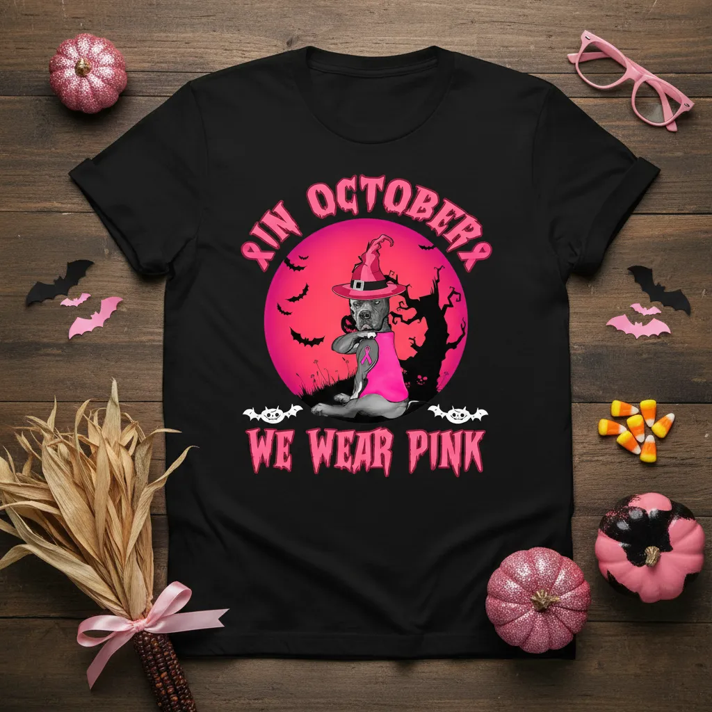 In October We Wear Pink Breast Cancer Awareness T-Shirt