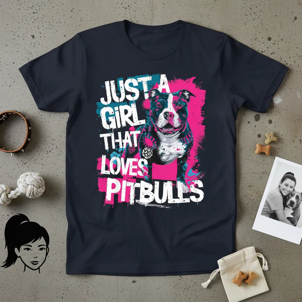 Just a Girl That Loves Pitbulls T-Shirt Dog Mom Gift