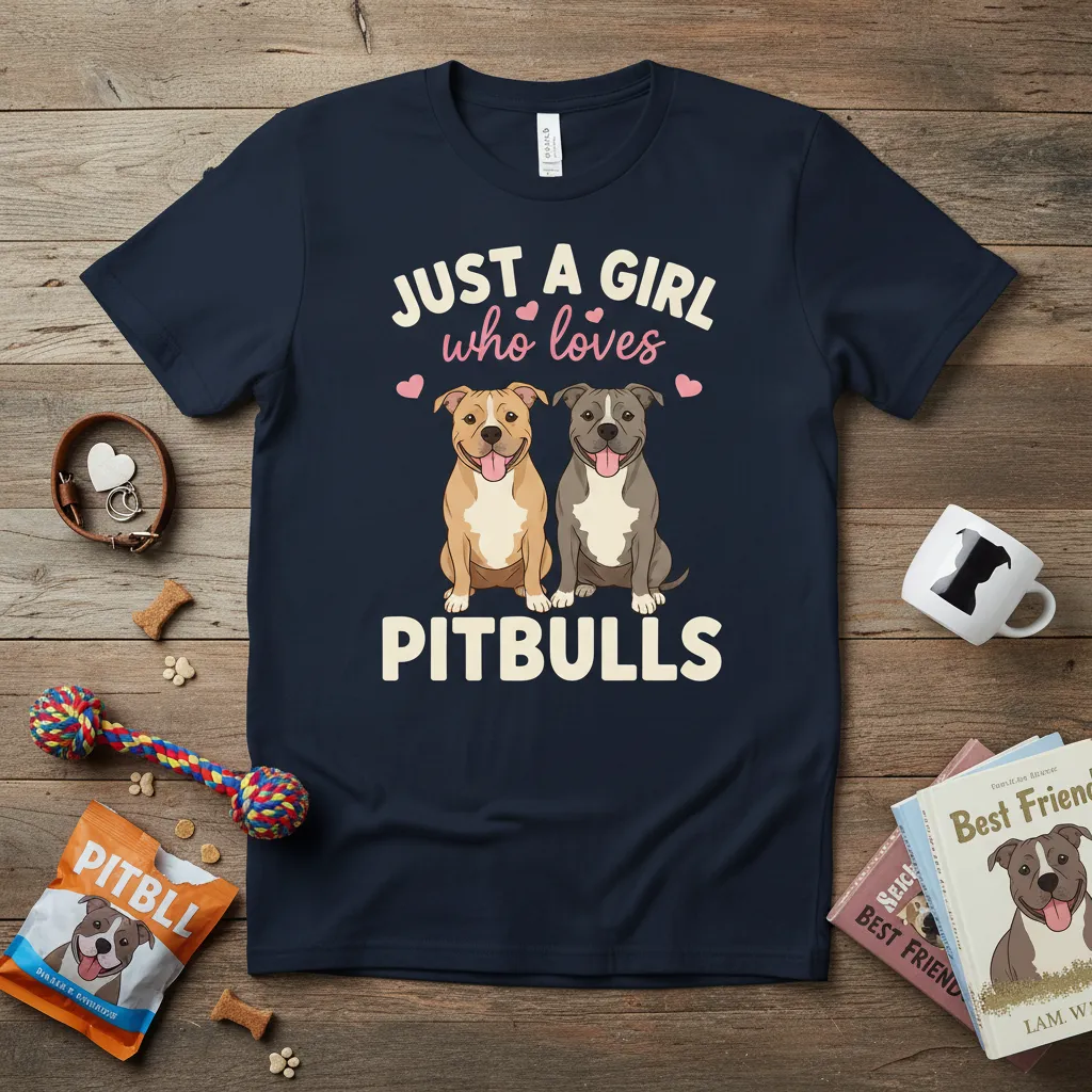 Just a Girl Who Loves Pitbulls Dog Mom T-Shirt Gift