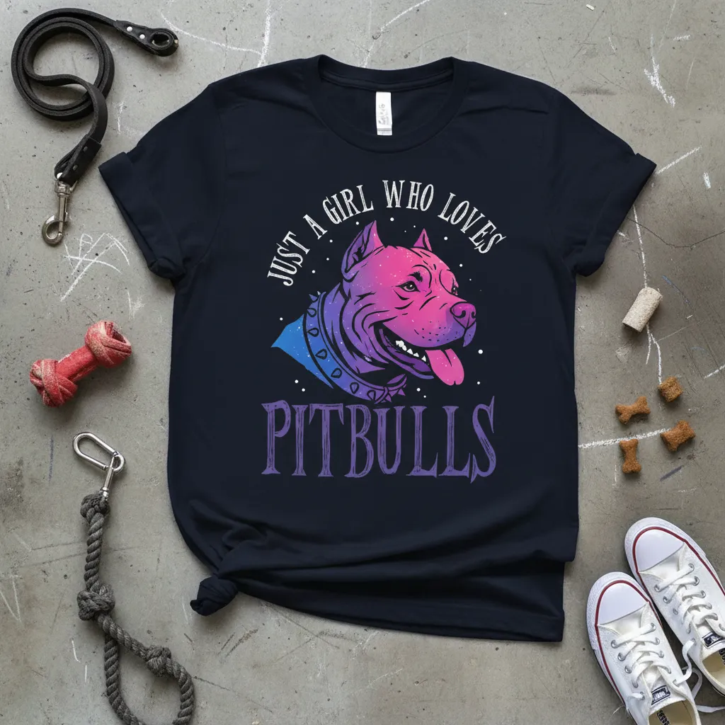 Just a Girl Who Loves Pitbulls T-Shirt Dog Lover Gift