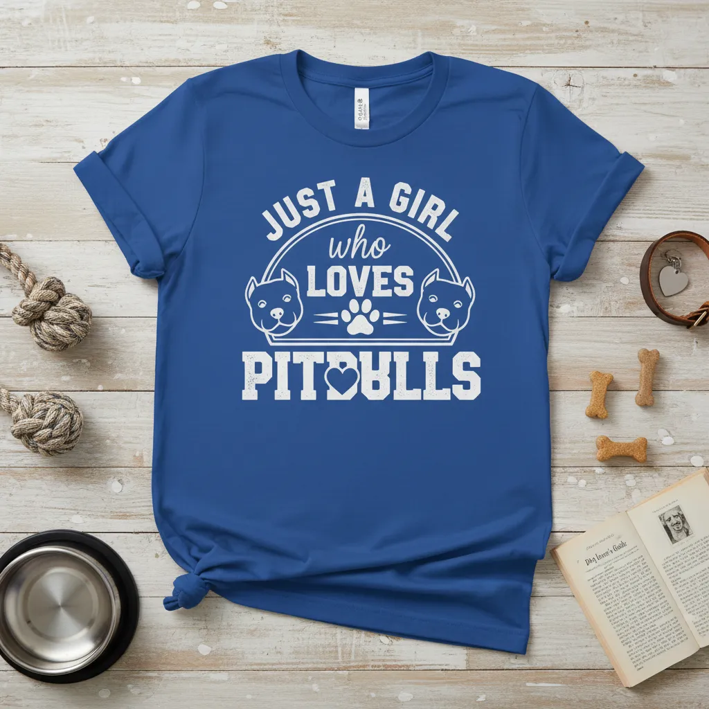 Just a Girl Who Loves Pitbulls T-Shirt Dog Lover Gift