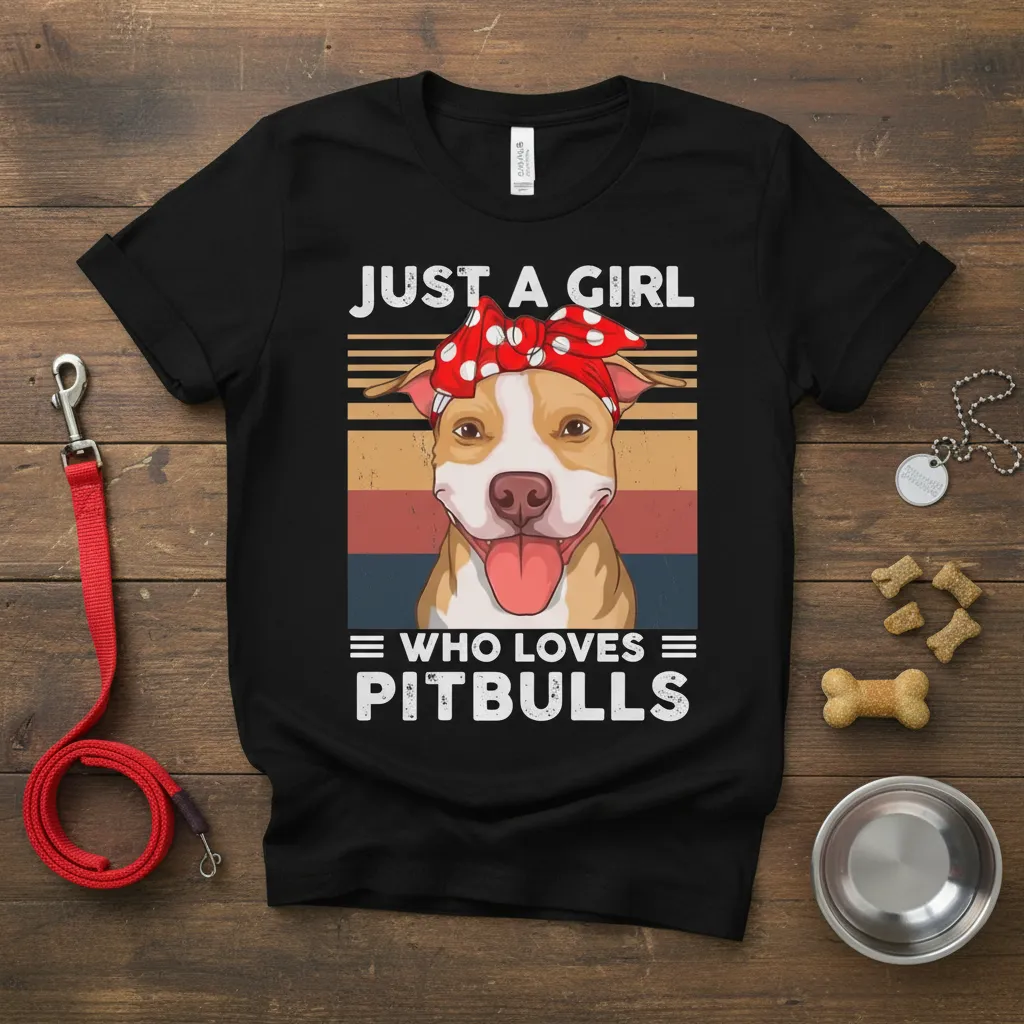 Just a Girl Who Loves Pitbulls T-Shirt Dog Mom Gift