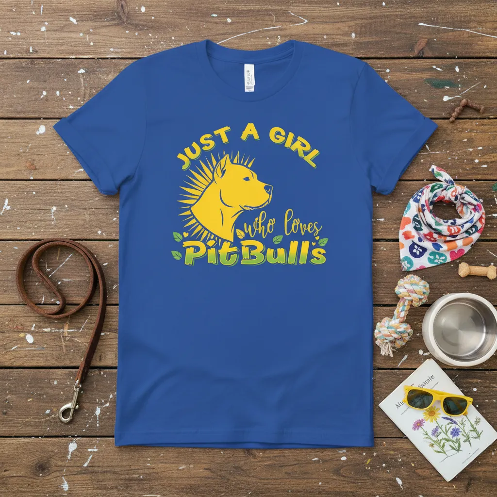 Just a Girl Who Loves Pitbulls T-Shirt Dog Mom Gift