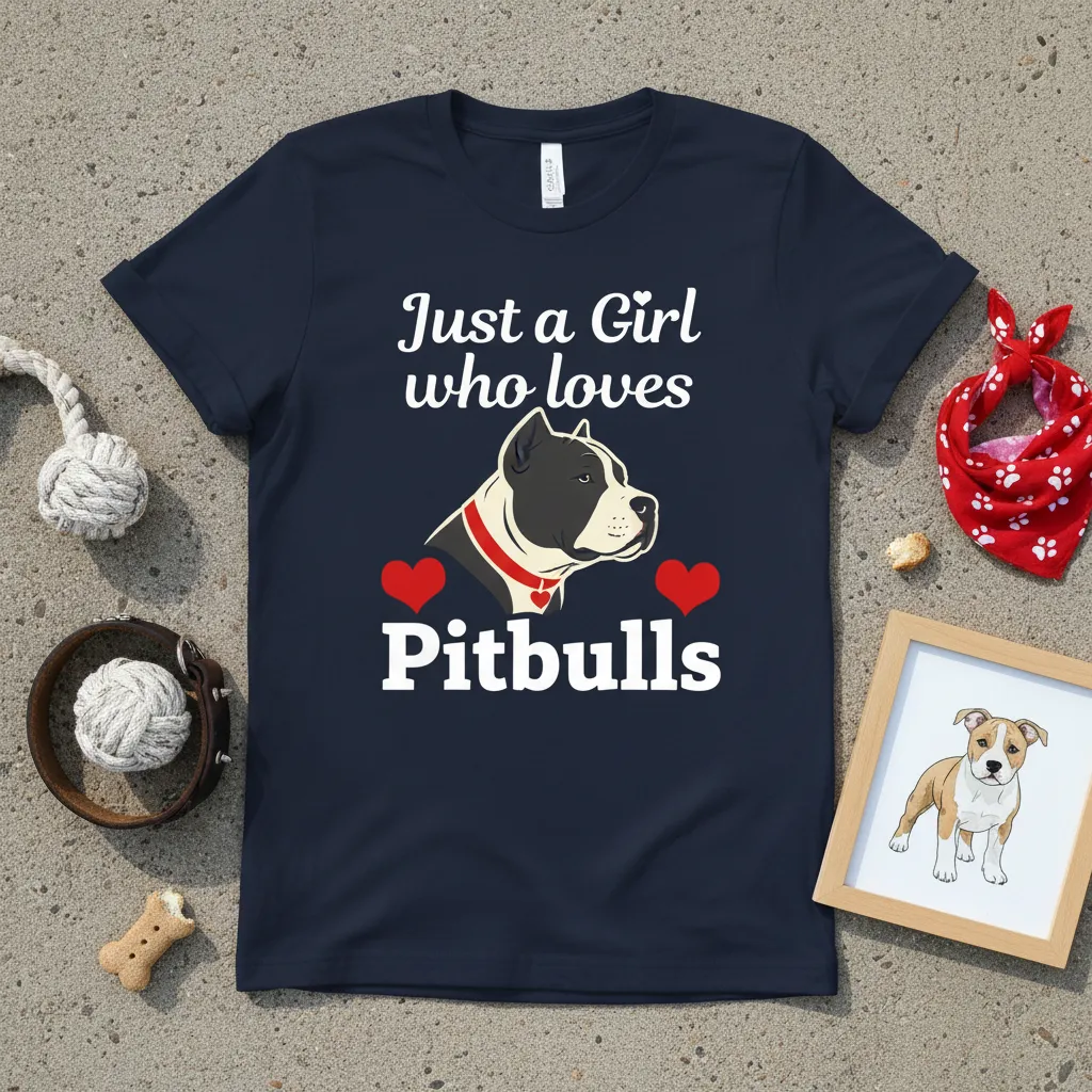 Just a Girl Who Loves Pitbulls T-Shirt Pitbull Mom Gift