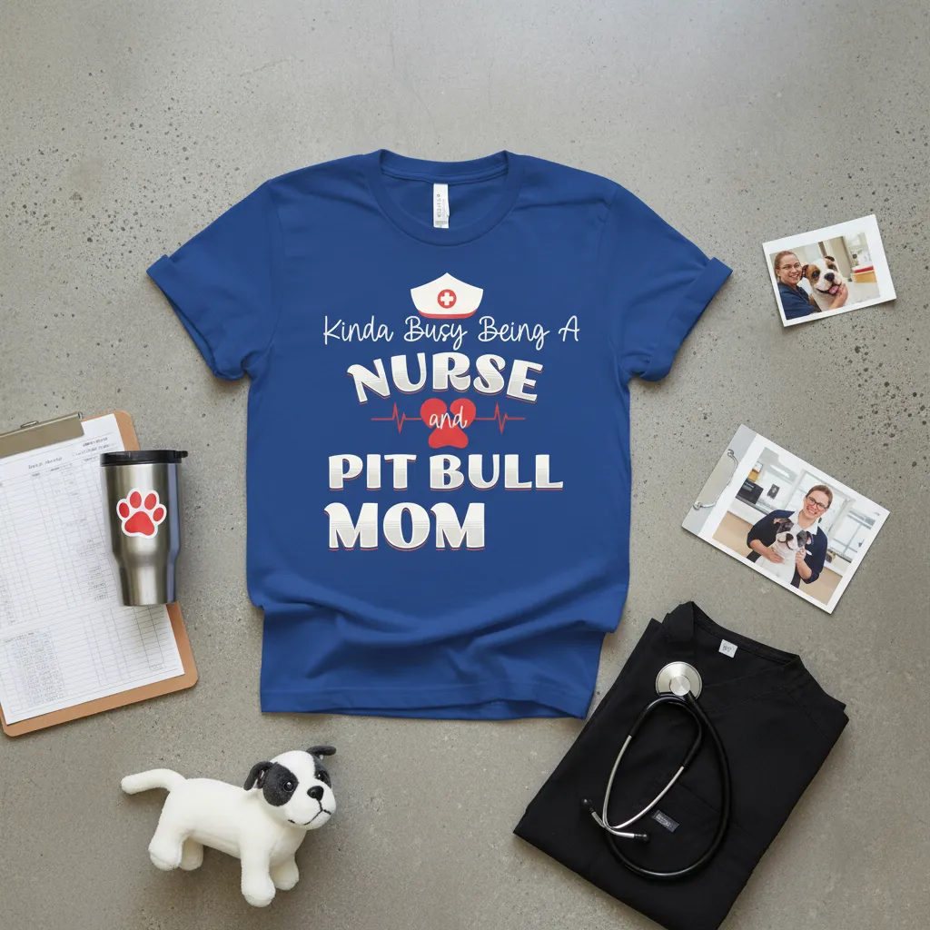 Kinda Busy Being a Nurse and Pit Bull Mom T-Shirt