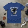Krav Maga Self Defense t-shirt featuring a silhouette of a fighter performing a kick within a shield graphic
