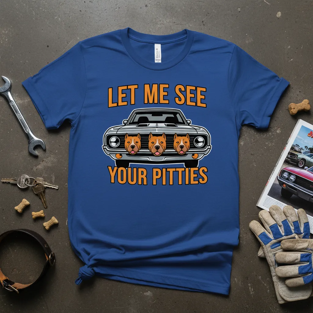 Let Me See Your Pitties Car T-Shirt Funny Dog Lover Gift