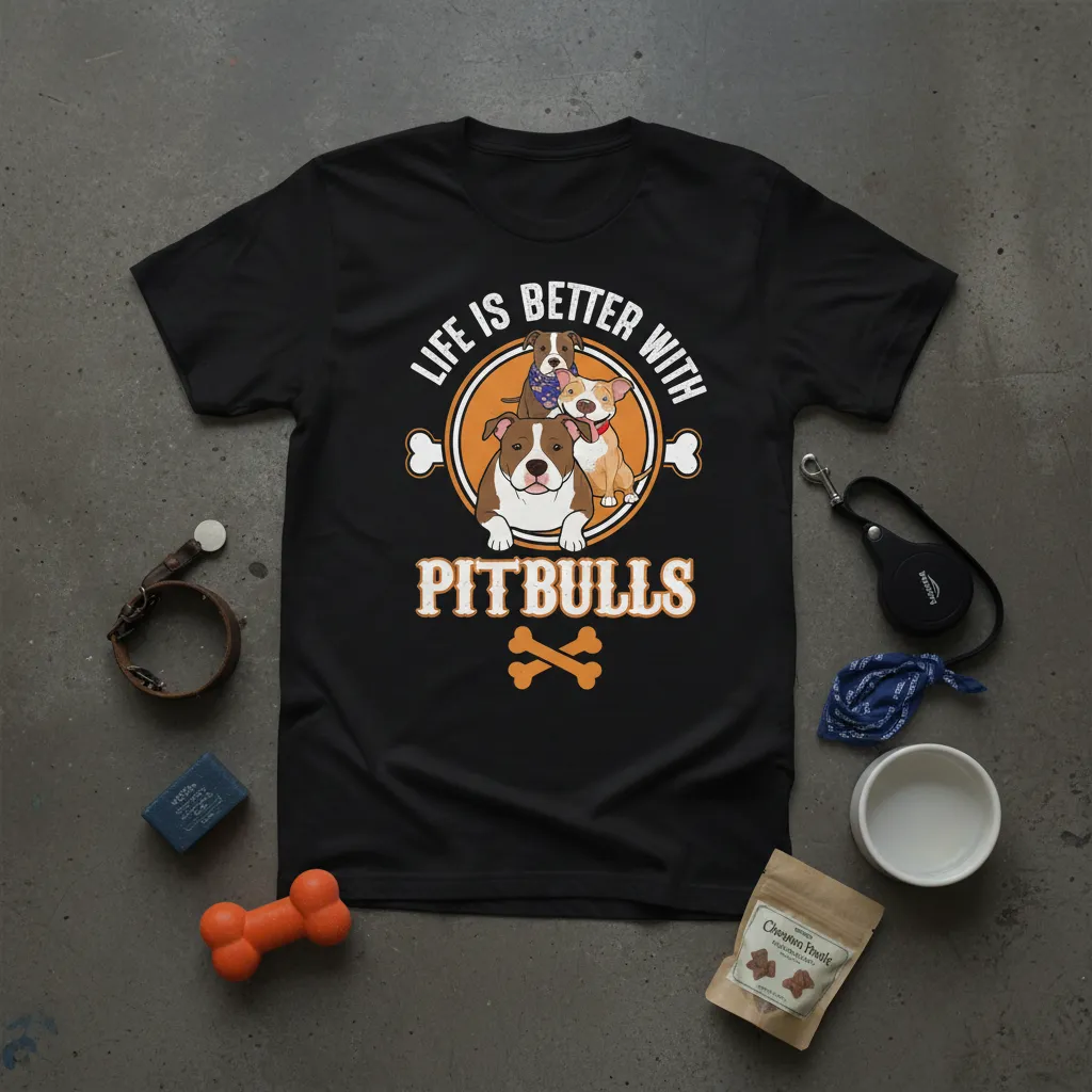 Life Is Better With Pitbulls Dog Lover T-Shirt