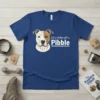 Blue t-shirt featuring a pitbull illustration and the text "Life is better with a Pibble"