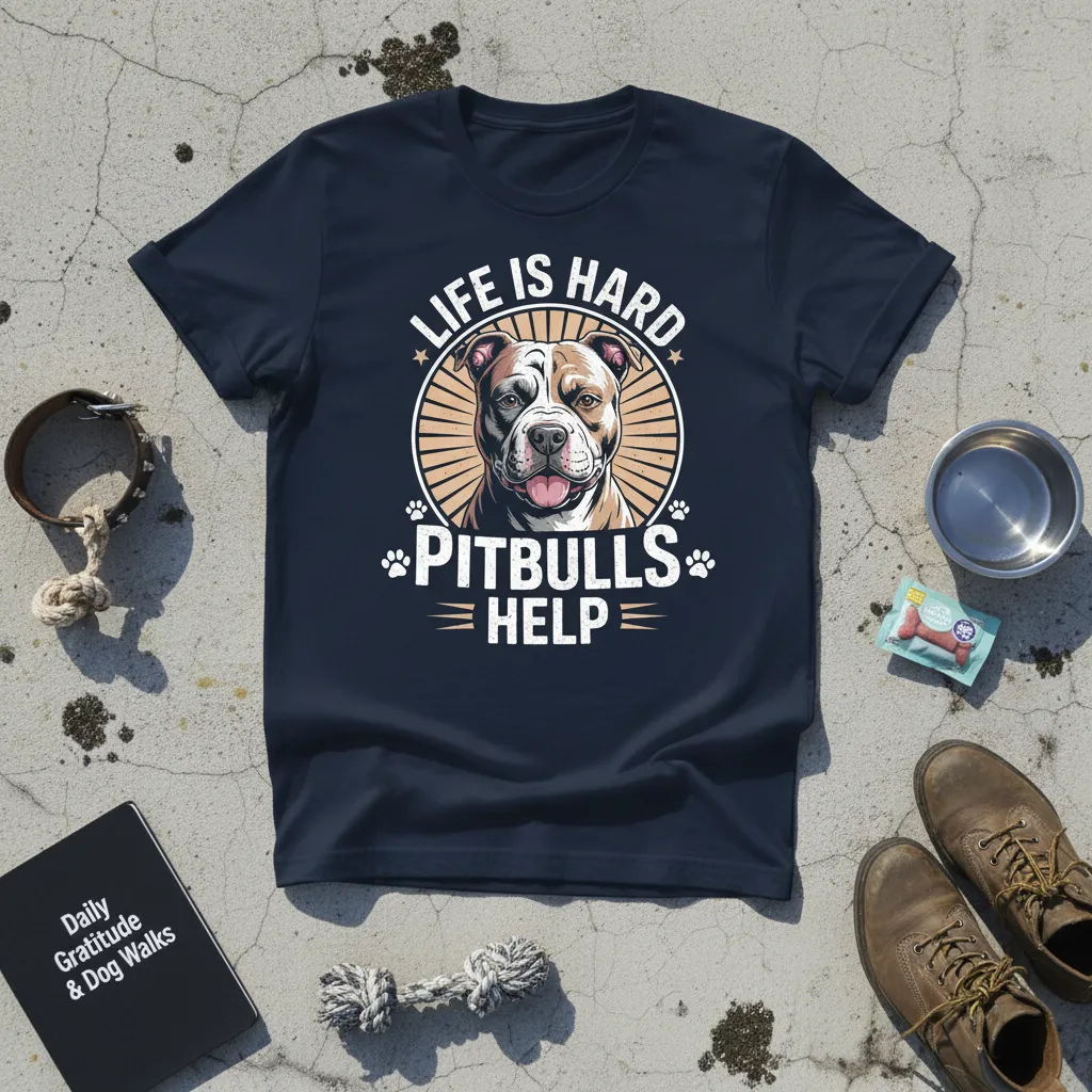 Life Is Hard Pitbulls Help T-Shirt Dog Lover Gift