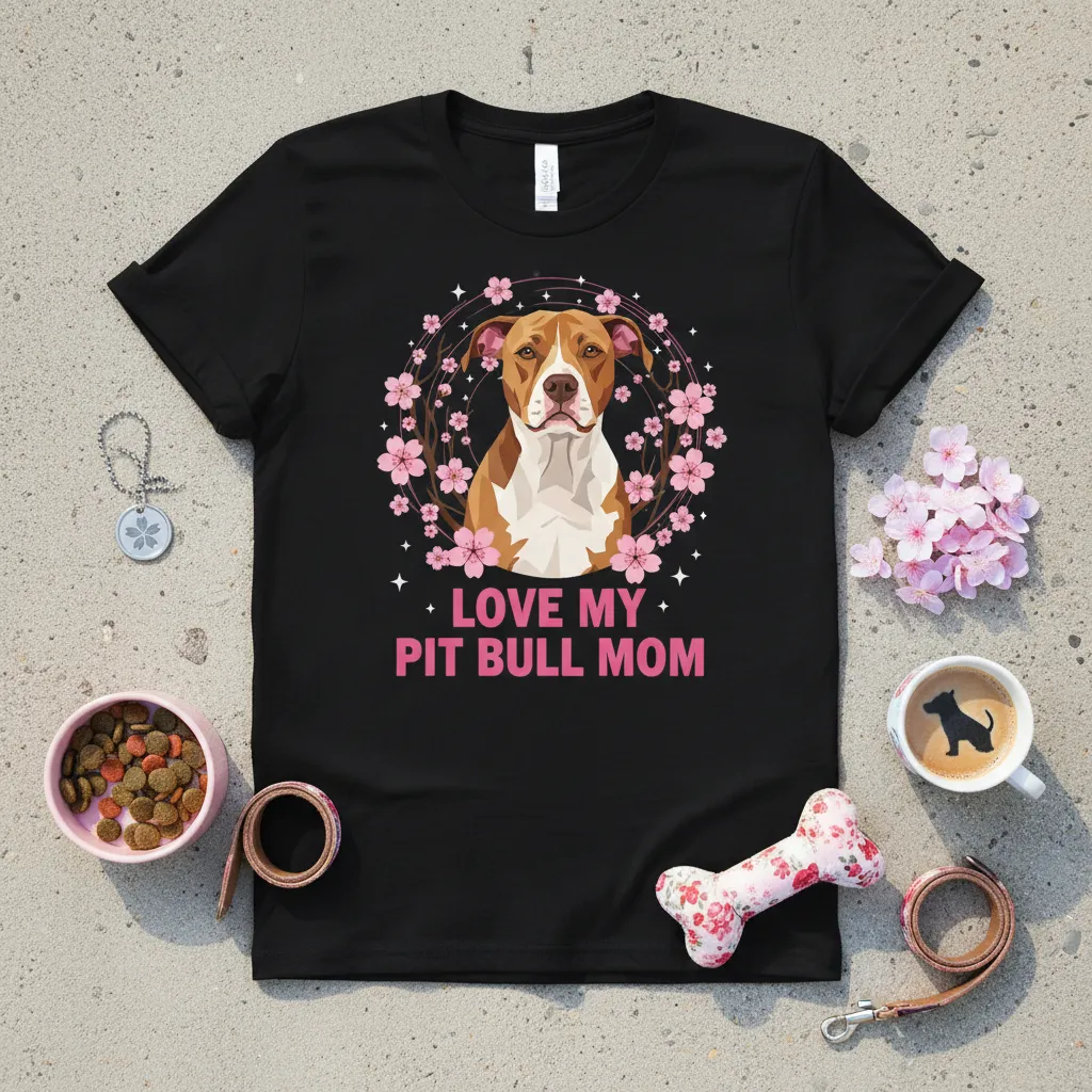 Love My Pit Bull Mom T-Shirt Gift for Dog Lovers