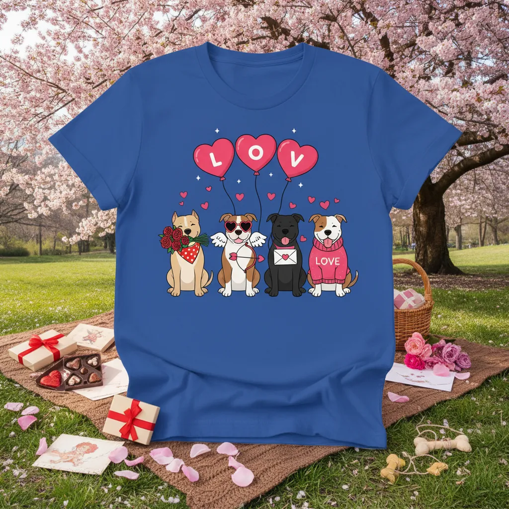 Love Pitbulls Valentine T-Shirt Cute Dog Gift for Lovers