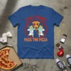 T-shirt with "Love Stinks Pass the Pizza" text and cartoon cupids holding a pizza slice