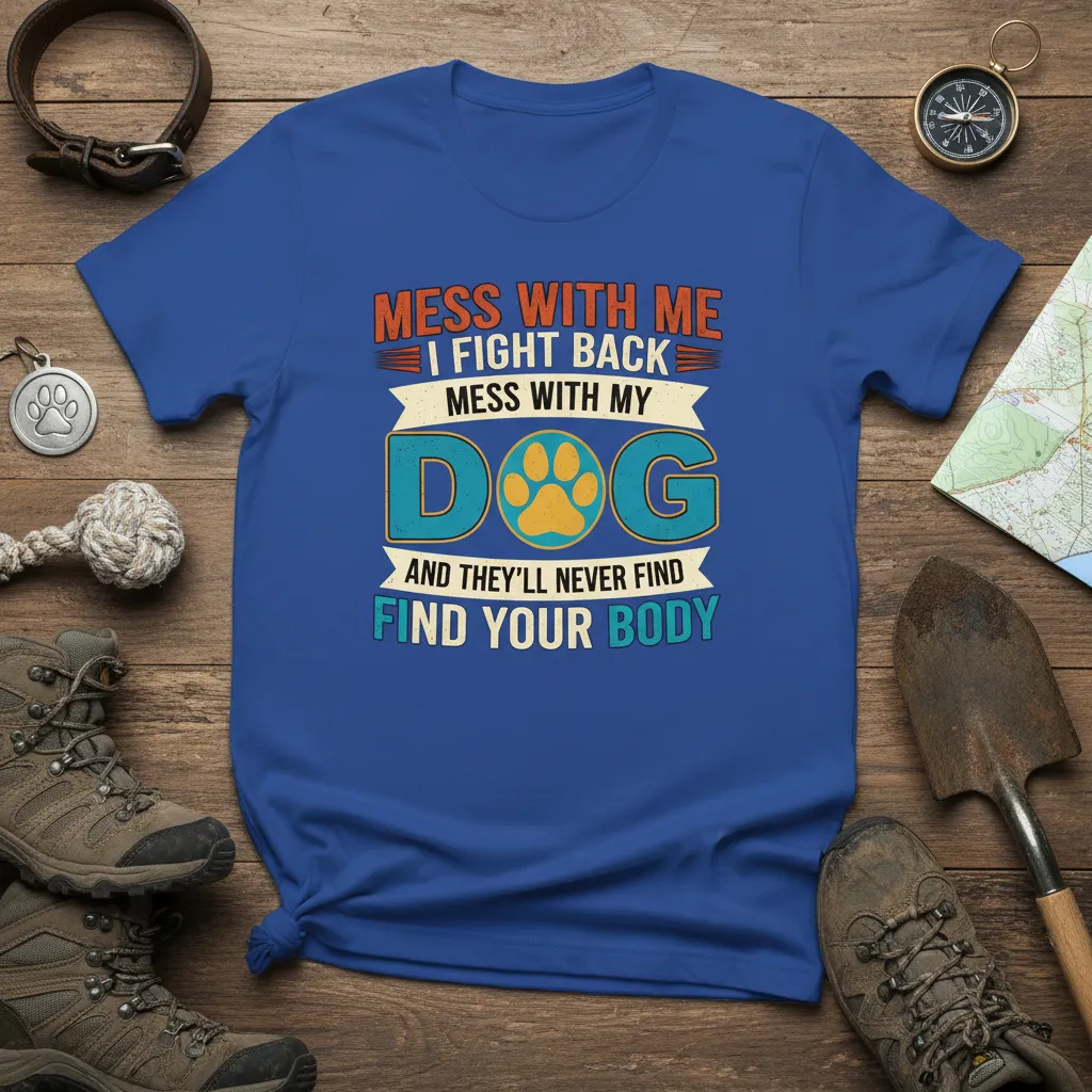 Mess With Me I Fight Back Dog Lover T-Shirt Funny Gift