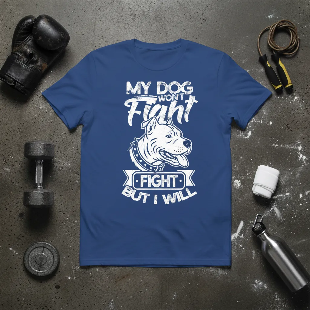My Dog Won’t Fight but I Will T-Shirt Dog Lover Gift