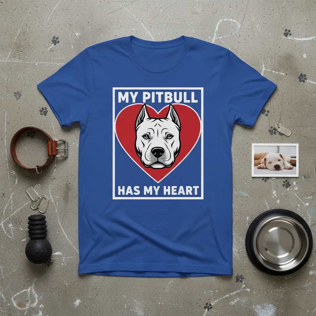 My Pitbull Has My Heart Dog Lover T-Shirt Gift