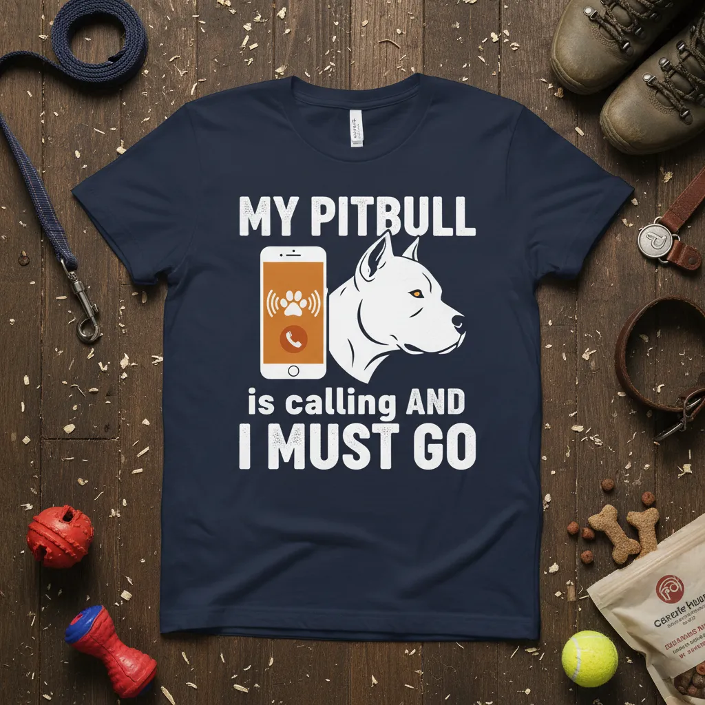 My Pitbull Is Calling and I Must Go T-Shirt Funny Dog Lover Gift