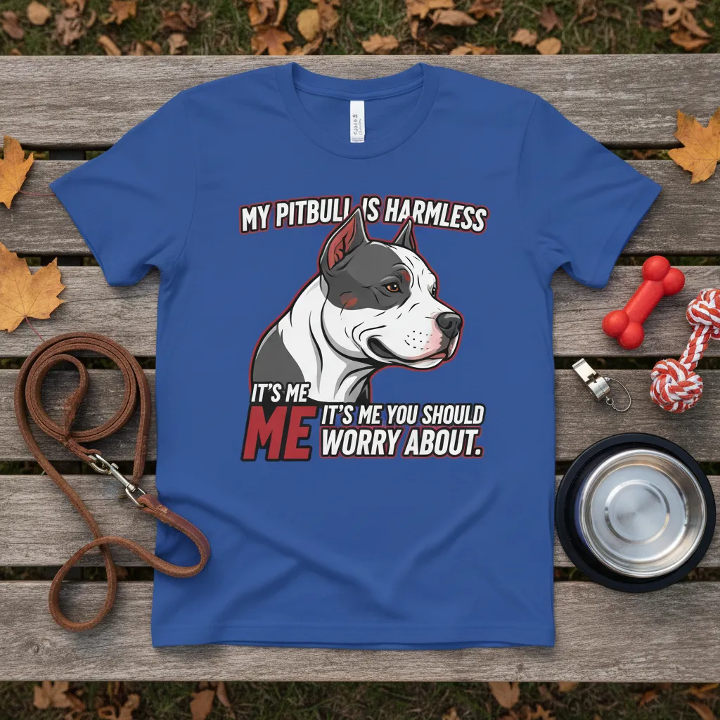 My Pitbull Is Harmless Funny Quote T-Shirt Dog Lover Gift