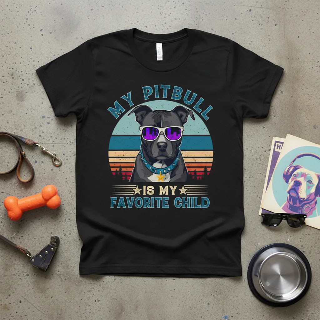 My Pitbull Is My Favorite Child T-Shirt Dog Lover Gift
