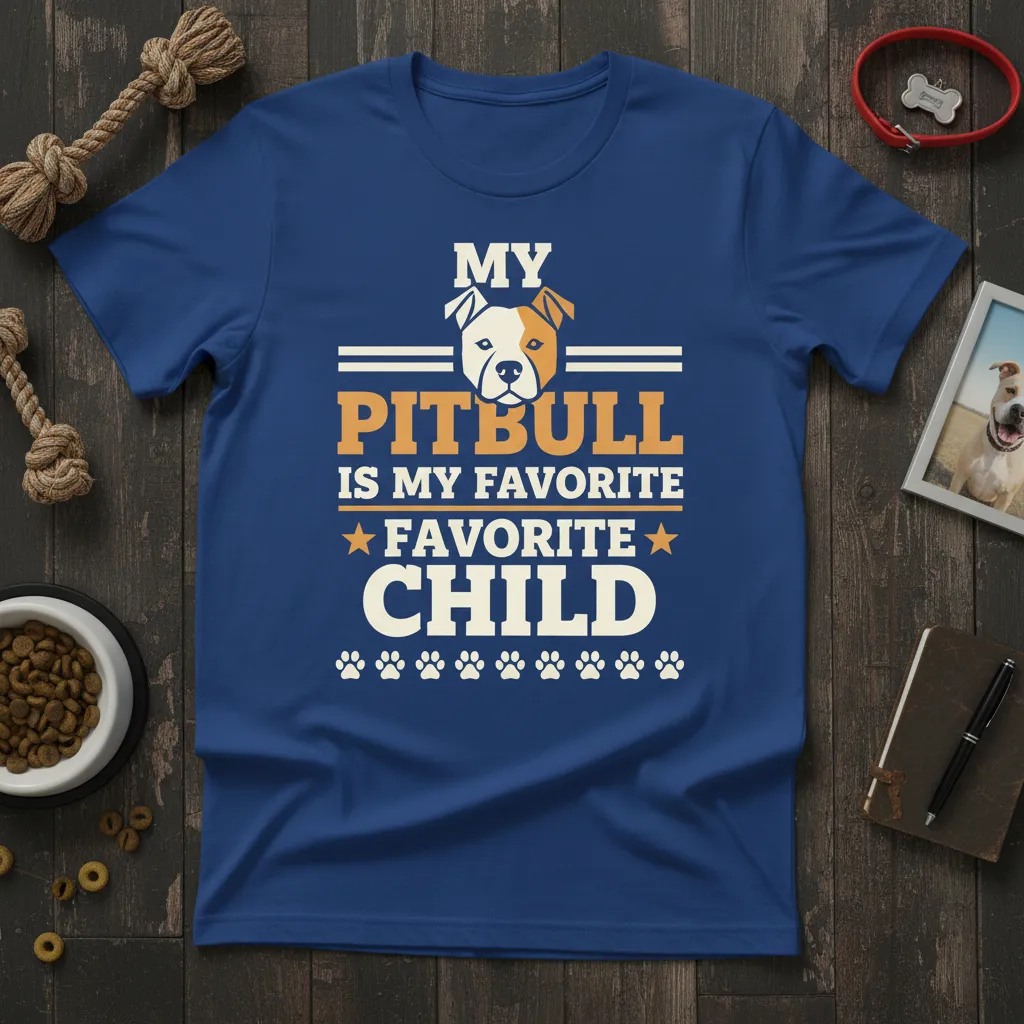 My Pitbull Is My Favorite Favorite Child T-Shirt for Dog Lovers