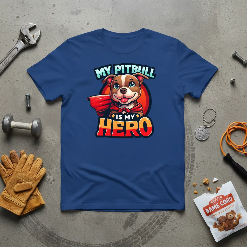 My Pitbull Is My Hero T-Shirt Dog Lover Gift