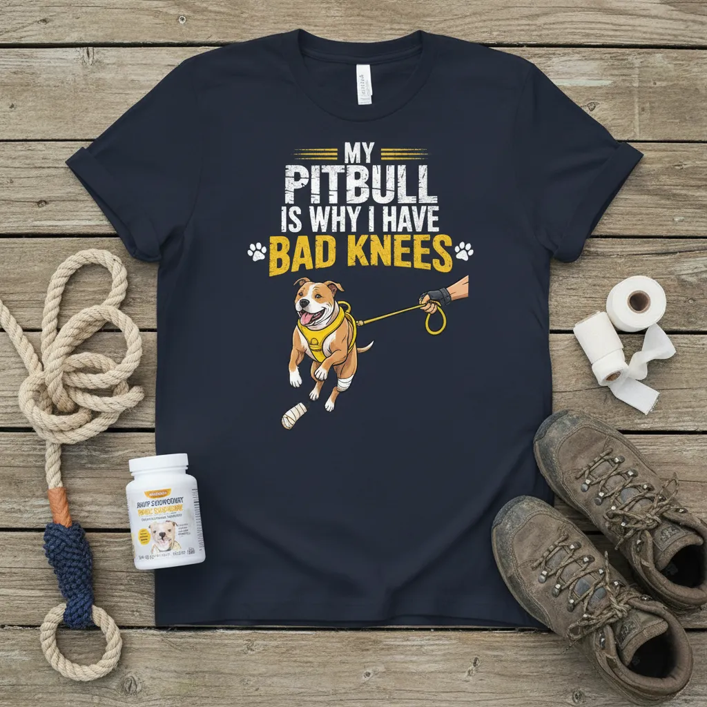 My Pitbull Is Why I Have Bad Knees T-Shirt