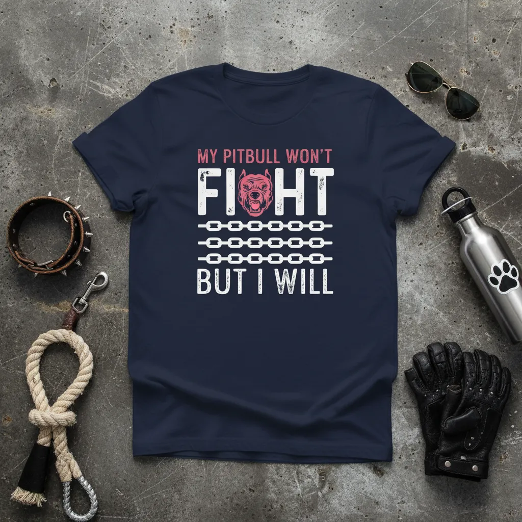 My Pitbull Won’t Fight but I Will T-Shirt Dog Lover Gift