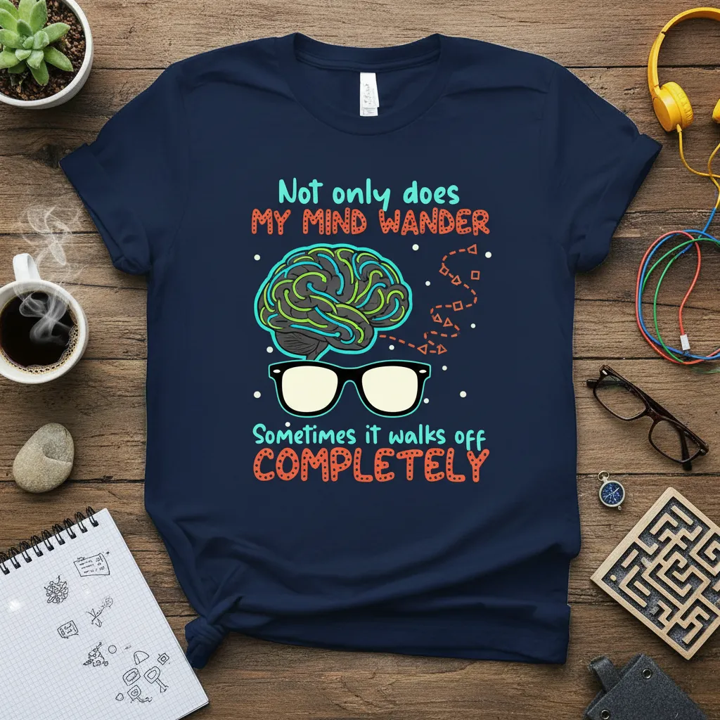 Not Only Does My Mind Wander T-Shirt Funny Quote