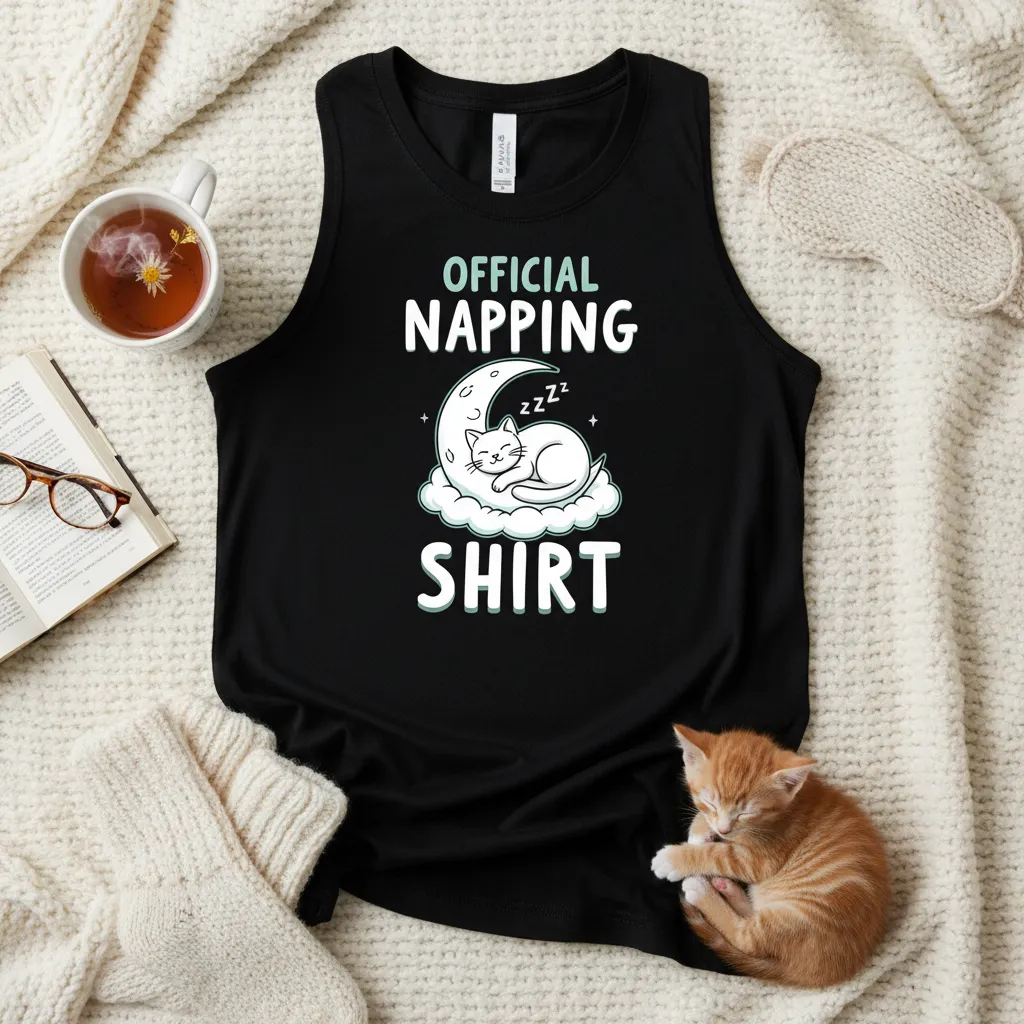 Official Napping Shirt Cat Lover Gift Tee