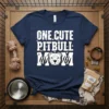One Cute Pitbull Mom t-shirt design with white text and a pitbull face graphic