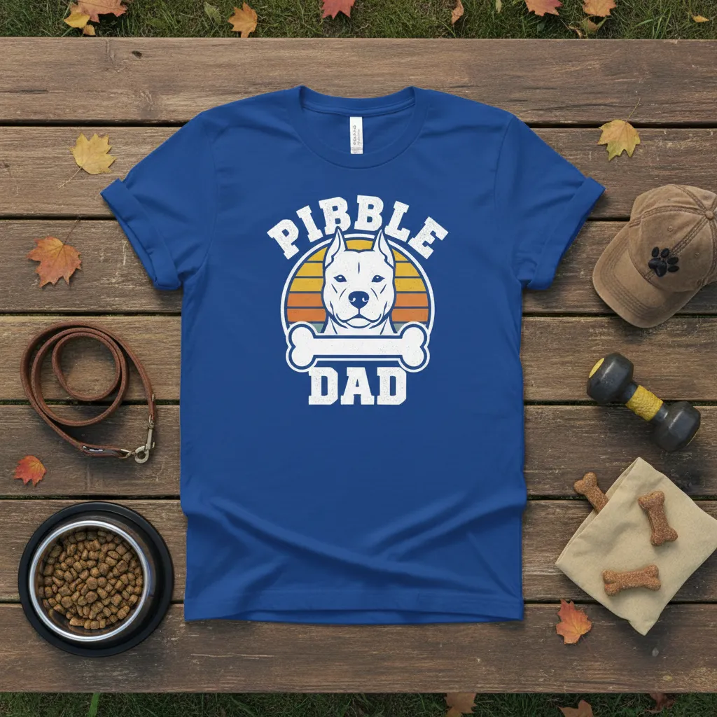 Pibble Dad Pitbull T-Shirt Gift for Dog Lovers