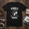 Pibble Mama t-shirt design featuring a pitbull head and text, perfect for dog moms