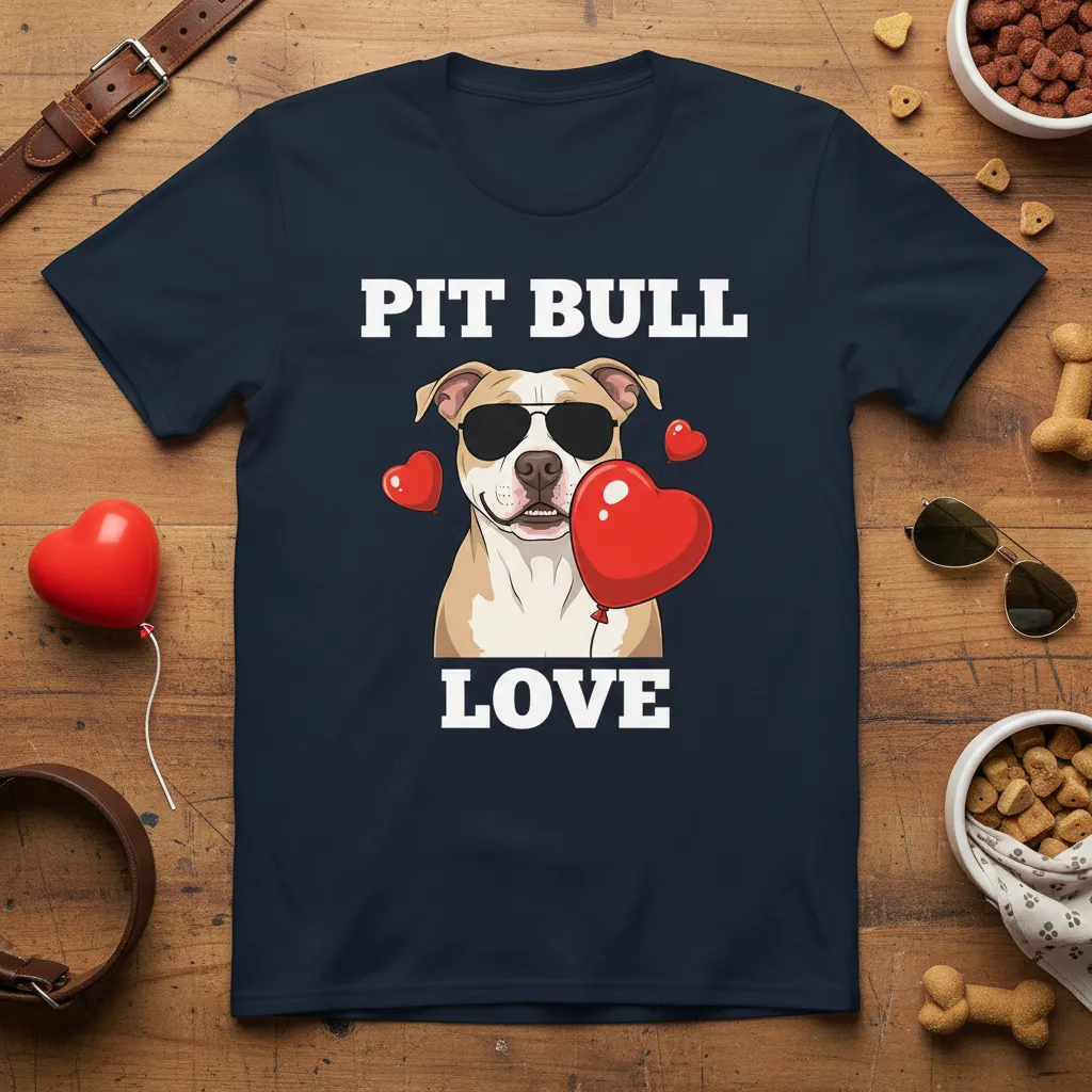 Pit Bull Love T-Shirt Cute Dog Valentine Gift