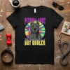 Pitbull Aunt Like a Normal Aunt But Cooler t-shirt design featuring a pitbull portrait and colorful circle background