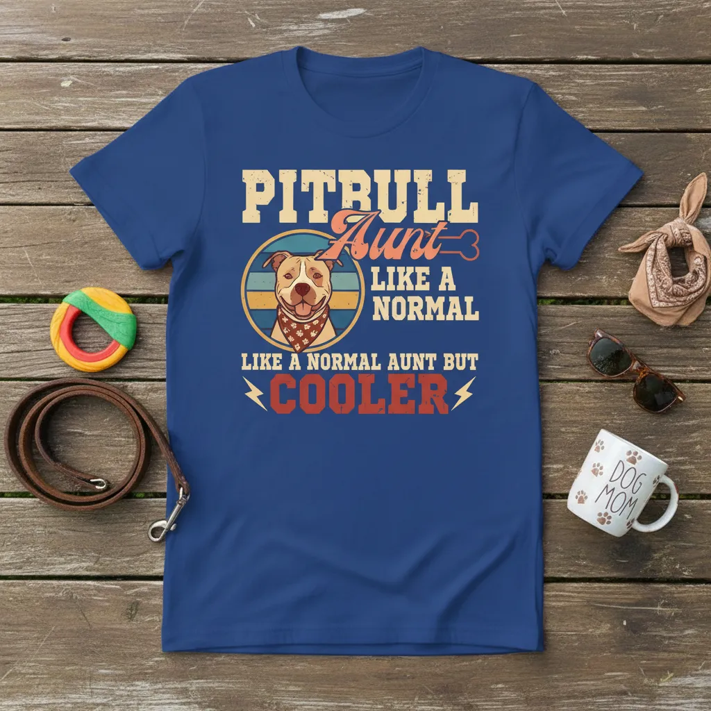Pitbull Aunt Like a Normal Aunt but Cooler T-Shirt