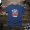 Pitbull Cruz Team graphic t-shirt featuring a stylized pitbull head and bold text for dog owners