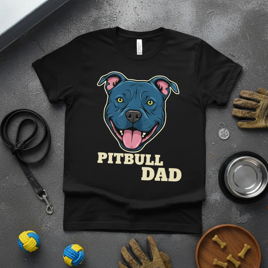 Pitbull Dad T-Shirt Funny Dog Lover Gift for Men