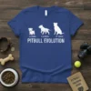 Pitbull Evolution graphic showing puppy, young adult, and adult pitbull silhouettes with age ranges