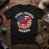 Pitbull Grandpa Grandpa t-shirt design with American flag and pitbull silhouette