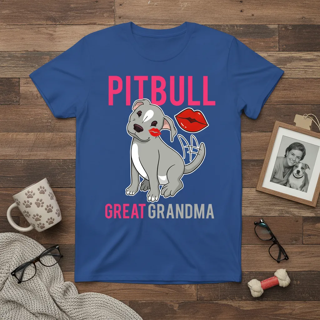 Pitbull Great Grandma T-Shirt Funny Dog Lover Gift