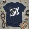 Pitbull Lives Matter t-shirt design featuring a stylized pitbull with wings and bold white text