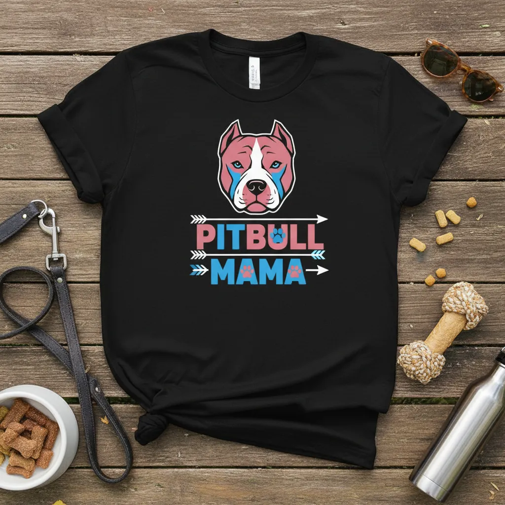 Pitbull Mama T-Shirt Cute Dog Lover Gift for Women