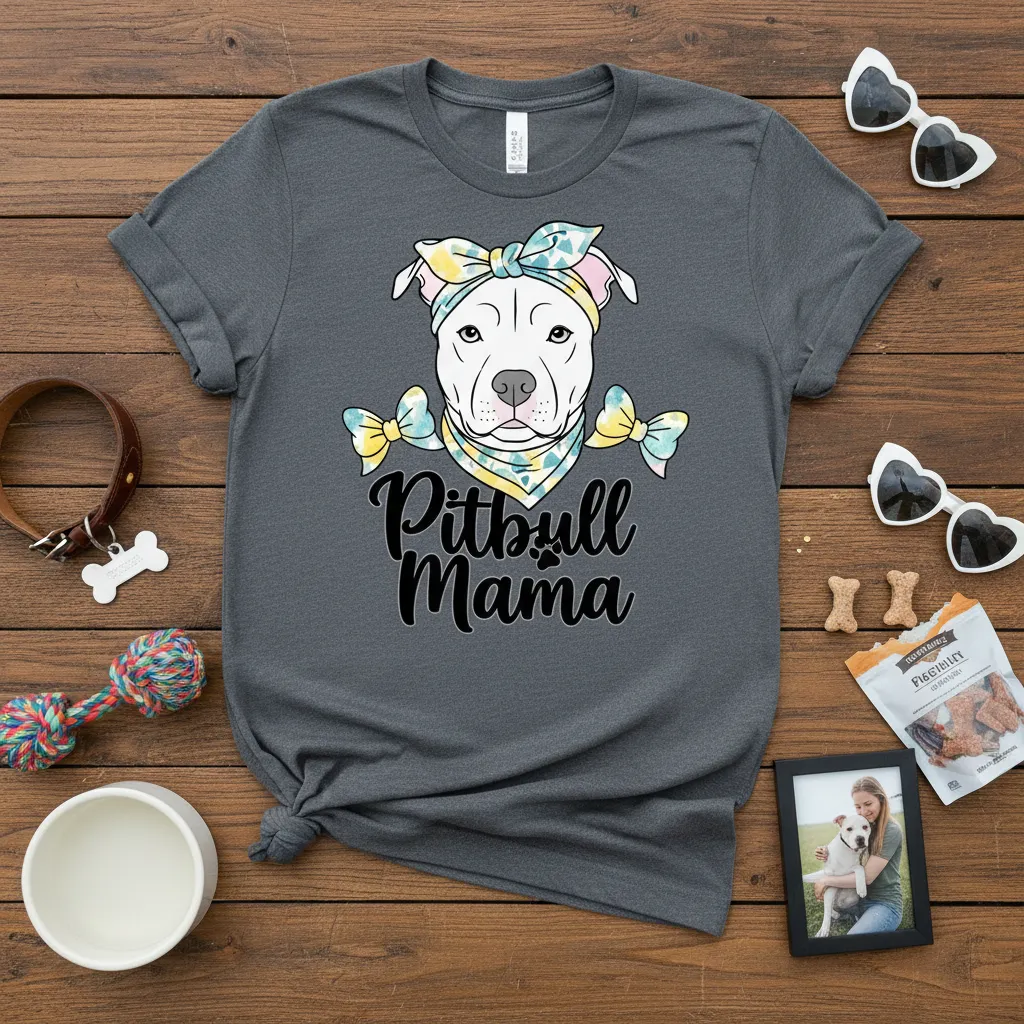 Pitbull Mama T-Shirt Cute Dog Mom Gift for Her