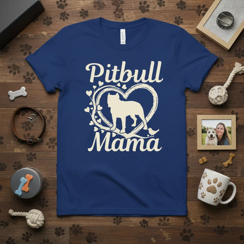 Pitbull Mama T-Shirt Funny Dog Lover Gift for Women
