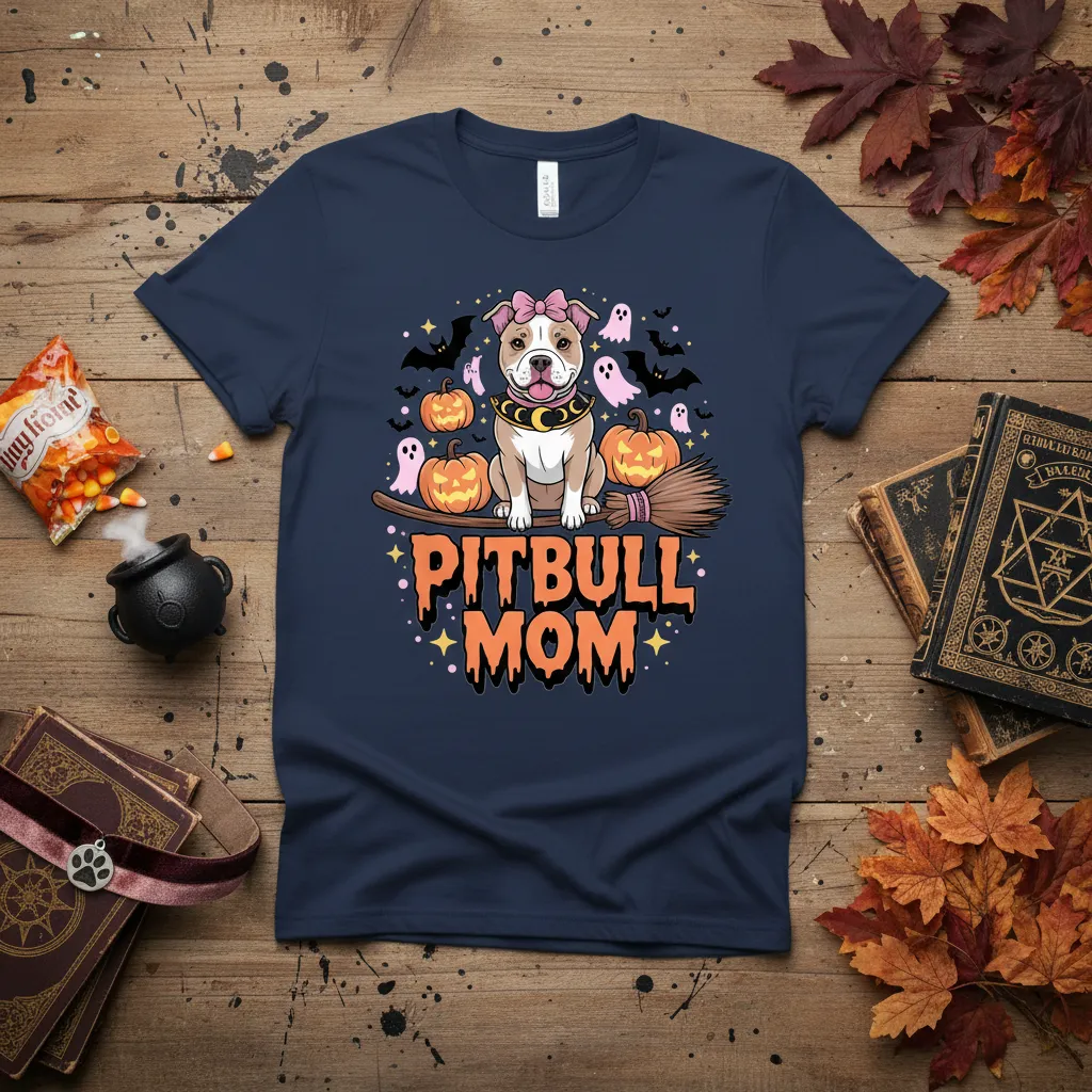 Pitbull Mom Halloween T-Shirt Cute Dog Lover Gift